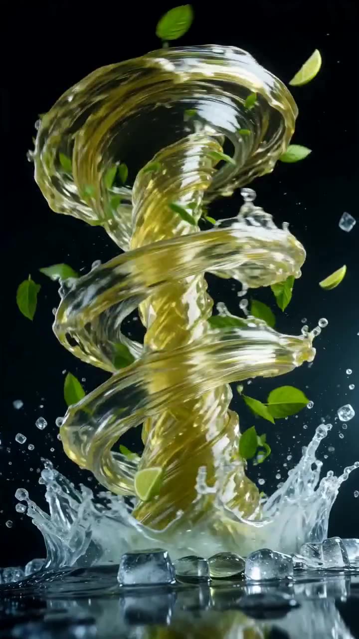 Beverage liquid swirl ad